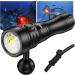 Wurkkos DL08 Dive Light 3600 Lumens Rechargeable Scuba Underwater Lights with Red and UV Light - IP68 Underwater Video with Infinite Brightness Adjustment and 5000mAh Battery for Night Diving