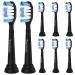 Trustnice replacement brushes for Philips Sonicare electric toothbrush brush heads Suitable for Healthywhite EasyClean Gum Health Flexcare 8er White/Black (Black)