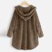 Hanxiulin Womens Fleece Jacket - Plush Cuddle Winter Parka Reversible Hooded Sweat Jacket in Coffee - Buy Online on GoSupps.com