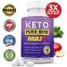 Keto Pure BHB Max 1200mg 3 Pack Supplement | Advanced Ketosis Support | Includes goBHB Exogenous Ketones | Apple Cider Vinegar, Macadamia Nut Oil, Green Tea | Men Women - Buy Online on GoSupps.com