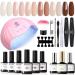 Modelones Gel Nail Polish Kit with UV Light 48w Led Lamp Starter Kit 6 Colors Nude Neutral Gel Polish Soak Off UV Gel Nail Polish Set Base & Top Coat Professional Tools For Beginners At Home Nail Curing Gift