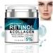 Retinol Collagen Cream with 5% Hyaluronic Acid Retinol Face Cream with Collagen Anti Wrinkle Face Cream Anti Aging Face Cream Retinol Serum for Face Night Moisturiser Day Cream for Women Anti Aging