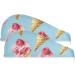 Buy Pink Ice Cream Blue Hair Towels 2 Pack | Super Absorbent Quick Dry Hair Turbans for Women & Girls - Buy Online on GoSupps.com