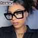 Onrtry Oversized Blue Light Glasses for Men & Women - Thick Frame Non-Prescription Eyewear | Bright Black 54mm - Buy Online on GoSupps.com