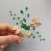 Vintage Gold Hair Combs for Bridal Wedding | Emerald Green Crystal Hair Pieces - Buy Online on GoSupps.com