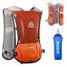 Azarxis drinking bag 5l / 5.5l / 8l ultra -light running backpack trail running backpack hydration pack for running jogging hiking marathon orange (5l) - with 1 soft flask (500ml)