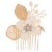 Beavorty Gold Leaf Side Comb Women Hair Pin Decorative Hair Combs Hair Comb Clip Comb Clips for Hair Girl Headpieces for Wedding Hair Side Comb Leaf Hair Accessories Bridal Hair Clips