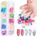 Asalle Nail Art Decorations Kit - 8 Boxes Rhinestones, Dried Flowers, Stickers, Glitter Sequins for Acrylic Nails - Buy Online on GoSupps.com