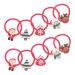 minkissy 10 Pairs Christmas Headband Holiday Ponytail Holders Kid Hair Tie Ponytail Ties Elastic Hair Scrunchies Elastic Band for Wigs Party Hair Bands Girl Elasticity Resin Hair Ring