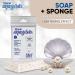 Esponjabon Mother of Pearl & Lavender Soap Sponges - Exfoliating Shower Scrubbers (2-Pack) for Face, Feet & Elbows - Buy Online on GoSupps.com