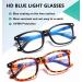 Blue Light Blocking Reading Glasses 5pcs Set for Women Men - Anti UV Ray Nerd Eyeglasses in Mixed Colors - 1.75x Magnification - Buy Online on GoSupps.com