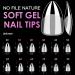 Short Almond Soft Gel Nail Tips - 600PCS Pre Buff Full Cover Half Matte Clear Fake Nails | Melous - Buy Online on GoSupps.com