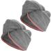 Homelevel 2x Terry Hair Turban Set - 100% Cotton Quick-Drying Head Towel - Stylish Gray & Old Pink Hair Towels for Effortless Drying - Buy Online on GoSupps.com