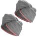Homelevel 2x terry hair turban with a button - head towel hairuch turban - 100% cotton quick drying - 2 pieces - hair towel in gray 2 light gray / old pink