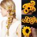 Bridal Wedding Sunflower Hair Pins Clips - 10Pcs Yellow Set for Bridesmaids & Proms - Buy Online on GoSupps.com