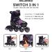 Rollerface Switch 3-in-1  Sport  Outdoor and Recreation Inline Skate  Roller Skate  and Ice Skate. (Adjustable up to 3 Sizes) Purple Large: US Women's 8 - 10 - Buy Online on GoSupps.com