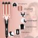 8-in-1 Beach Wave Curling Iron Wand Set for Long and Short Hair - 30s Heat-up, 5 Ceramic Barrels, 2 Heat Settings - Rosa Gold - Buy Online on GoSupps.com