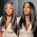 Lace Front Wigs Human Hair Straight 5x5 HD Lace Closure Wigs Human Hair Pre Plucked with Baby Hair 180% Density Brazilian Virgin Straight Human Hair Wigs for Black Women Natural Color (Straight Wig  20 Inch) 20 Inch 5x5 ...