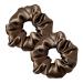 Lilysilk 100% silk hair rings women ponytail bracker hair band made of silk silk hair tie packaging multi-way (chocolate 2) 1 piece (2-pack) chocolate-2 pack