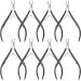 8 Pieces Cuticle Nippers Stainless Steel Cuticle Trimmer Pointed Blade Cuticle Cutter Clipper Dead Skin Remover Scissors Manicure Tools for Fingernails and Toenails (Black)
