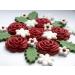 24x Red Roses Holly Leaves Christmas Cake Toppers Edible Winter Sugar Flowers Cake Cupcake Decorations - Buy Online on GoSupps.com