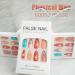 Buy 24Pcs Summer Sun Press On Nails - French Tips Medium Almond Acrylic Fake Nails with Waves Design for Women & Girls | Glossy Colorful Curve Line Manicure Art - Buy Online on GoSupps.com