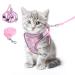 BriFit cat dishes cat dishes with reflective stripes adjustable Cat harness with a line 150cm cat dishes for small kitten dogs pink xxs for 4.41-61 lb pet