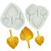 Leaf Molds  Qoadwem 2pcs Clay Mold 3D Small Palm Leaf Fondant Chocolate Molds Silicone for Boho Treat Candy Chocolate Crafts Making Supplies