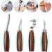Wood Carving Tools Set with 6pcs SK2 Carbon Steel Knives - Beginner's Kit for Spoon, Bowl, Cup Woodwork | Detail and Hook Carving Knife with Round Handle Design (10pcs) - Buy Online on GoSupps.com