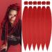 YDDM PRE Stretched Braiding Hair Extensions 20 inch 6packs Extensions Kunsthaar Braids red hair extension Art hair for braid extension for braids jumbo braids hair (20 inches red#) 50.8cm-20 inches (6 Pack) Red#