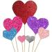 35 pcs Glitter Red Heart Cake Toppers Picks for Sweet Love Theme Wedding Engagement Valentine's Day Bridal Shower Mother's Day Party Cake Decors(Multi Color)