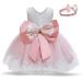 TTYAOVO Baby Wedding Pageant Baptism Christening Tutu Gown Girls Princess Dress 6-12 Months 648 Pink&white