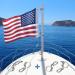 American Boat Flag - 12x18 inch Double Sided Embroidered USA Marine Flag for Pontoon Boats | Includes 4 Flag Pole Kits and Brass Grommets - Buy Online on GoSupps.com