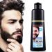 Men Mustache & Beard Dye for Gray Hair to Black Beard Dye for Men Black in 5 Minutes for Easy Application Natural Black Beard Color & Hair Dye Shampoo for Facial Gray Hair Coverage 200ml.