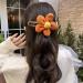 4 PCS Plush Flower Hair Clips for Women - Elegant Duck Bill Hairpin Set - Buy Online on GoSupps.com