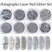 Holographic Nail Art Glitters - 3D Laser Sequins for Shiny Manicure - Silver Nail Confetti Decoration Set - Buy Online on GoSupps.com