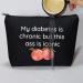 VAMSII Diabetes Supply Bag - Funny Iconic Ass Zipper Pouch for Type 1 & Type 2 Diabetics (Black) - Buy Online on GoSupps.com