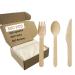 300 Pack Disposable Wooden Cutlery Set - 100 Spoons 100 Forks 100 Knives All Natural Compostable Cutlery Set