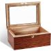 Cigar Boxs Cigar Case Cigar Box Desktop Cigar Humidor Case Glasstop Cigar Storage Box Cherry Finish with Hygrometer and Humidifier Holds 50 Cigars - Buy Online on GoSupps.com