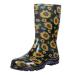 Asgard Women's Mid Calf Rain Boots Printed Waterproof Rubber Boots Short Garden Shose 9 Sunflowers Black