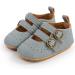 Baby Girls First Walking Shoes Mary Jane PU Leather Anti-Slip Princess Shoes - F Blue (0-6 Months) - Buy Online on GoSupps.com