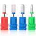 4 Pcs Ceramic Nail Drill Bits Set 2.35mm (3/32'') Professional Acrylic Nail File Drill Bit for Manicure Pedicure Cuticle Gel Nail Polishing