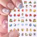 JMEOWIO 12 Sheets Christmas Nail Art Stickers Decals Self-Adhesive Snowflake Xmas Winter Holiday Deer Nail Supplies Nail Art Design Decoration Accessories - Buy Online on GoSupps.com