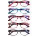 SIGVAN Ladies Cat Eye Reading Glasses 5 Pairs Blue Light Blocking Spring Hinge Fashion Pattern Print Readers for Women Colorful 2.0 x