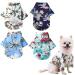 4 pieces pet summer shirts flower pattern printed puppy clothing pet beach dog clothing cats outfit shirt pet for small to medium -sized pets (tall) large