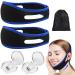 Borisca 2 pieces anti -snarch chin strap 76cm chin straps against snoring adjustable anti snoring chin strap with 2 snoring stoppers and 1 storage bag snoring bag for snoring reduction