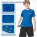 MEETWEE Boys Rash Guard - Short Sleeve Kids Swim Shirt UV Protection UPF 50+ Quick-Drying for Ages 8 - Dark Blue - Buy Online on GoSupps.com
