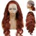 Facmood Reddish Brown Body Wave Lace Front Human Hair Wig - 24 inch Red Auburn Brown 180 Density HD Lace Glueless Wig for Black Women - Buy Online on GoSupps.com