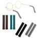 4 pieces of glasses hinge cover glasses anti -slip black glasses bend rubber gray glasses control comfort glasses brick brick soft elastic knitted cotton for sunglasses glasses reading glasses