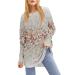 Long-sleeved women Flowers Print Basic Pullover button strip summer autumn tops casual shortarm shirts sweatshirt tunics tshirt streetwear shirts tops 2-gray l